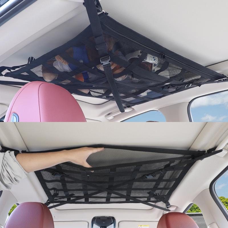 Upgraded Car Roof Storage Net with Webbing for Trunk Pickup