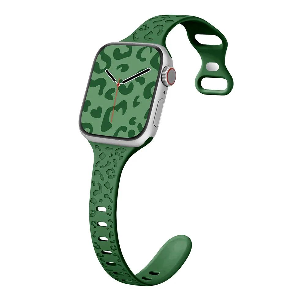 Wąski pasek do paska Apple Watch 40mm 41mm 42mm 38mm 49 44mm 45mm grawerowana silikonowa bransoletka Correa seria 8 7 6 9 5 4 3 SE Ultra