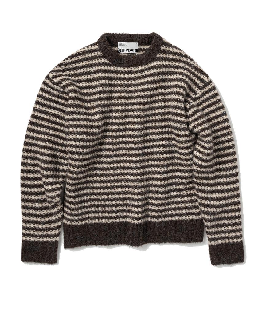 SUPERSUB Striped Oversized Crop Knit - Brown