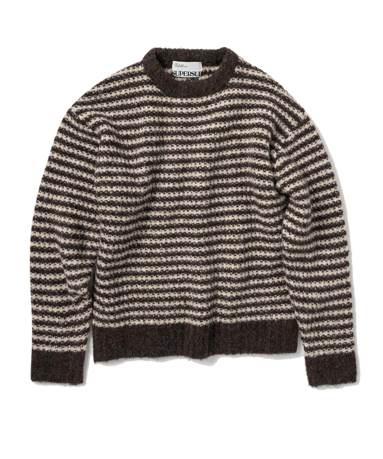 Super Serve Striped Oversized Crop Knit - Brown Brown/M