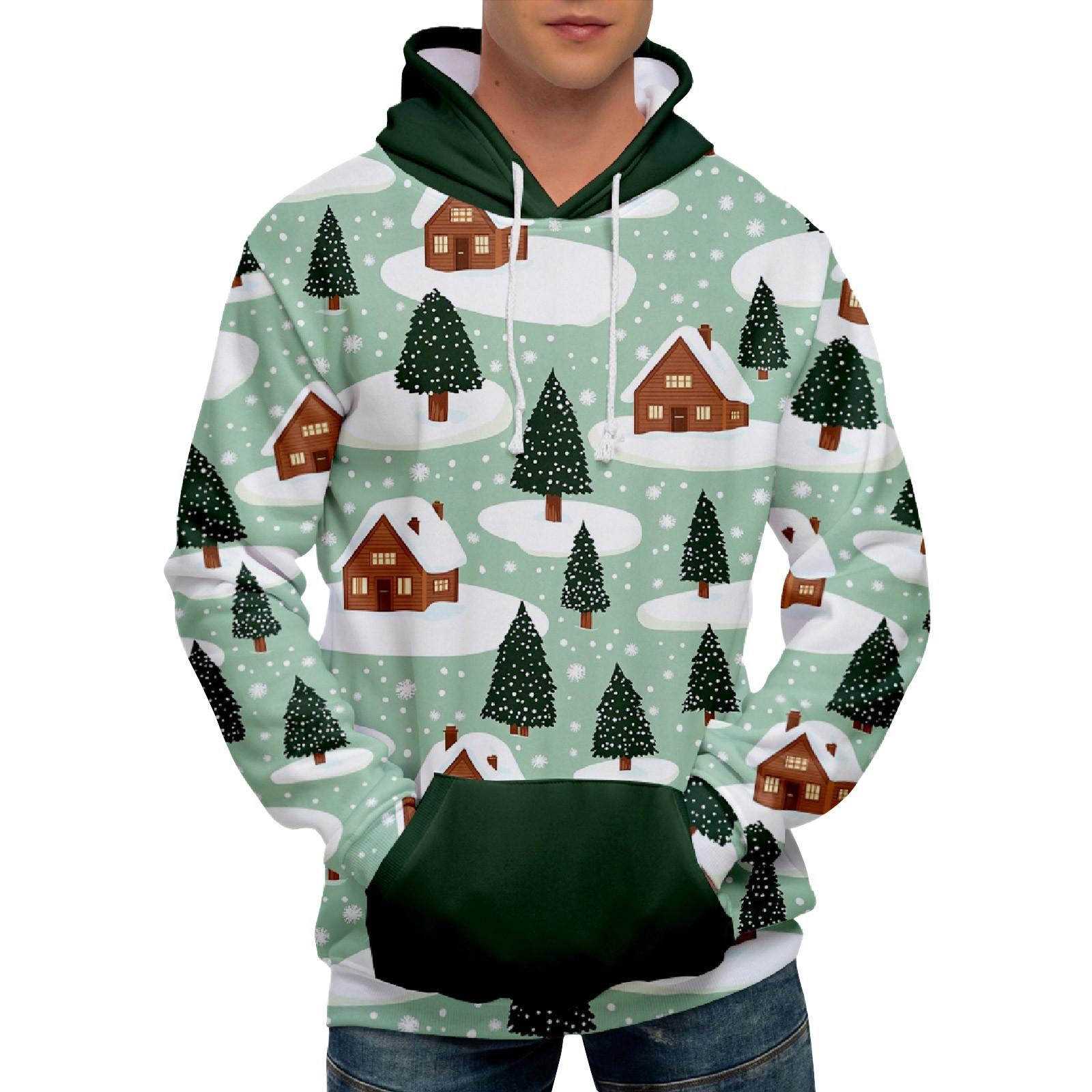 

Мужская свободная толстовка с капюшоном с принтом, мужская повседневная модная спортивная толстовка XL белый