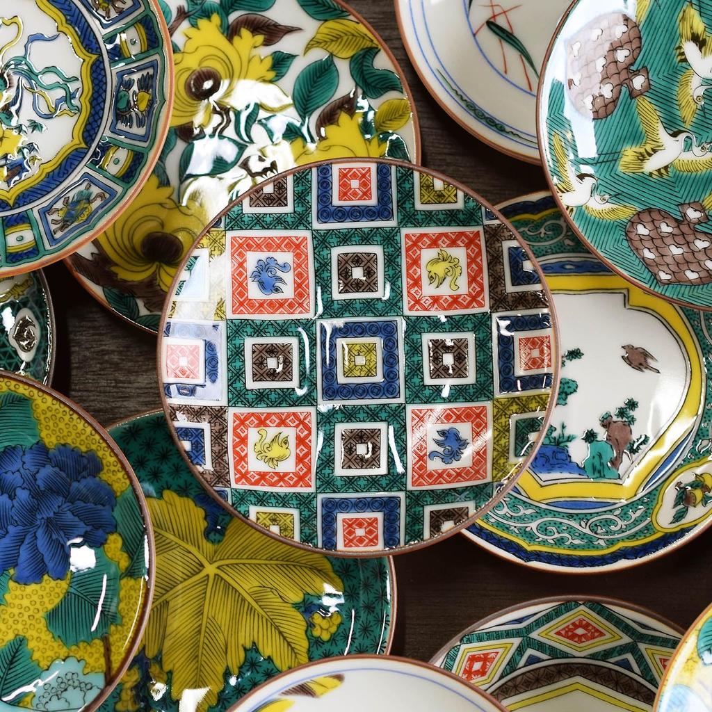 Waza no Kura Stylish Kutani ware small colored cobblestone ceramic small serving branded Japanese - plates, masterpieces, Ko-Kutani pattern, plates,