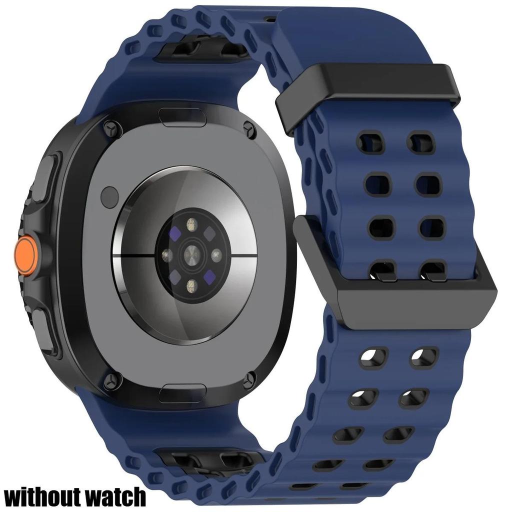 Marine Band for Samsung Galaxy Watch 8/8 Classic Ocean Strap Two-tone Silicone Band for Galaxy Watch 8 40 44mm Sport Bracelet