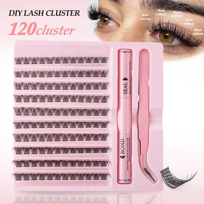 C Curvature Single Cluster Of False Eyelashes 8-16Mmdiy Segmented Dense Curled Eyelashes