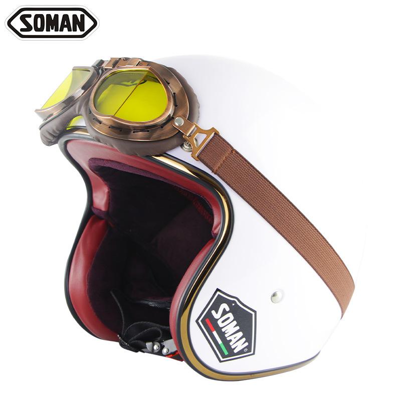 Exclusive Electric Car Helmets Harley Retro Men's And Women's Half Helmets Harley Windshields Personalized Riding Helmets