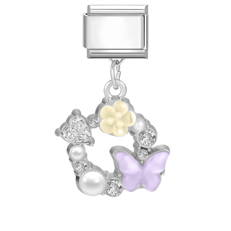 2026 New Creative DIY Dreamy Shiny Sunflower Cat Heart Bow Star Cherry Moon Pendent Charm Fit 9MM Stainless Steel Bracelet Gift