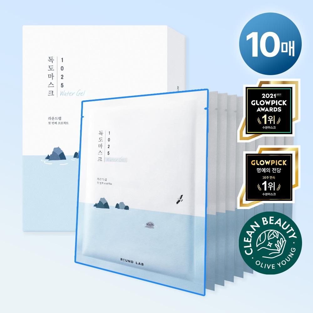 Round Lab [high Adhesive Moisture Soothing] Round Lab 1025 Dokdo Moisture Water Gel Mask 10 Sheets