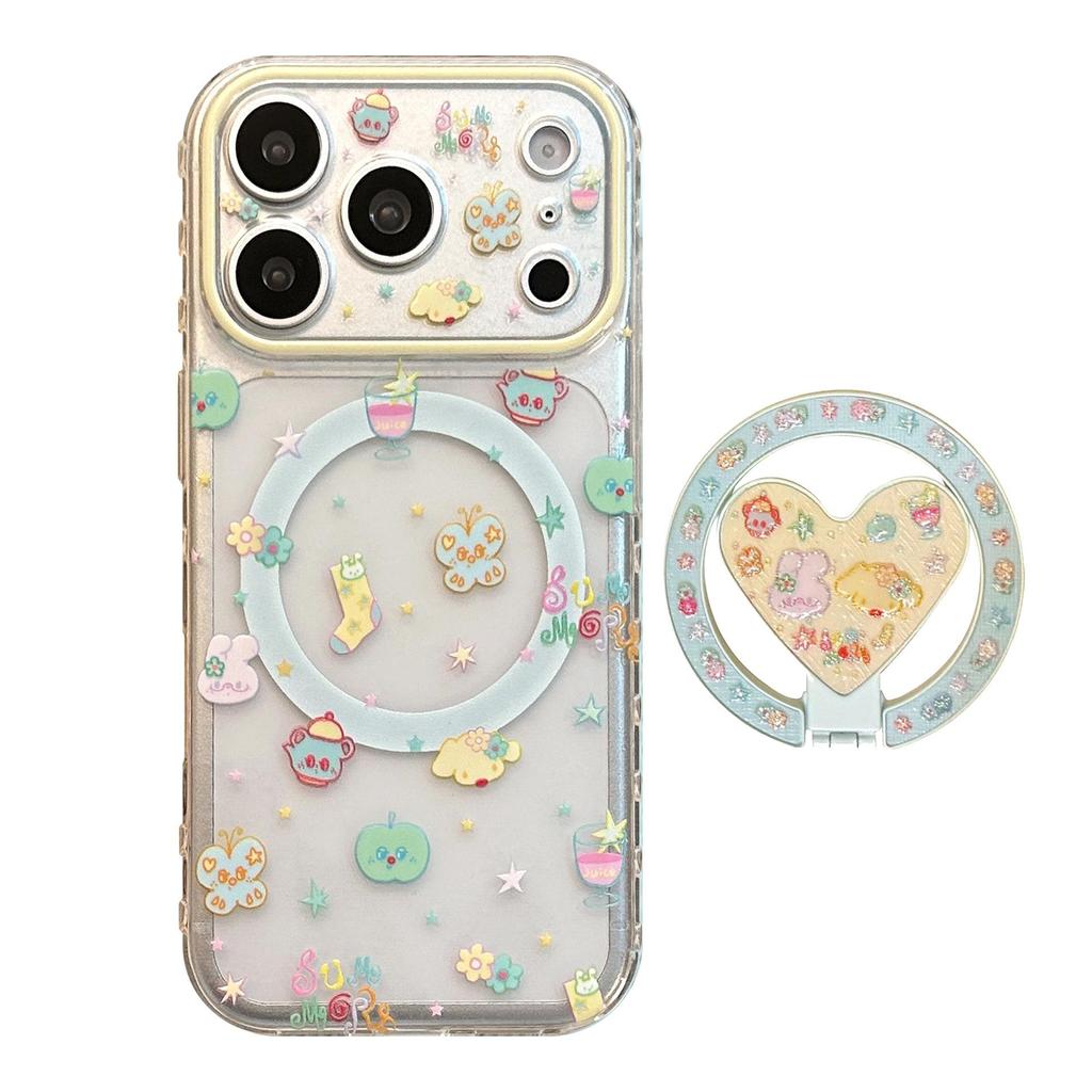 Cartoon Heart Magnetic Phone Case Compatible with iPhone 16, iPhone 17, and iPhone 17 Pro Max