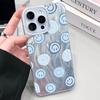 Blue Smiley Phone Case New Apple 17 Feather Protective Case Iphone15/16plus Niche Non-collision Model