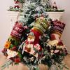 Christmas Stocking 3D Embroidered Design Large Gift Bag Xmas Sock for Children Holiday Decoration