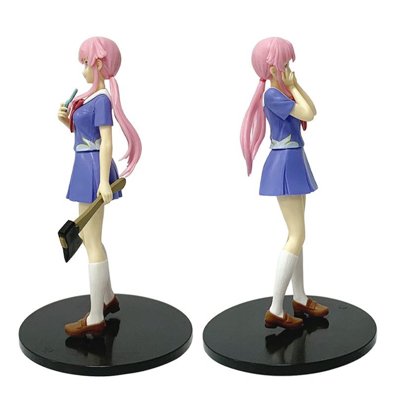 17cm With Box Anime Future Diary Mirai Nikki Gasai Yuno Anime Uniform Dress Standing Posture Action Figure Model Toy Thanksgivin