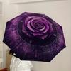 1pc Purple Rose Mandala Artwork Umbrella with Plastic Handle,Suitable for All Seasons Home Travel Outdoor UmbrellaDD1705