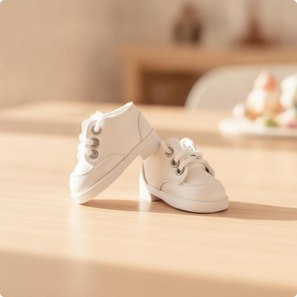 Lace-up Doll Loafer Fashionable PU Shoe with Laces Realistic