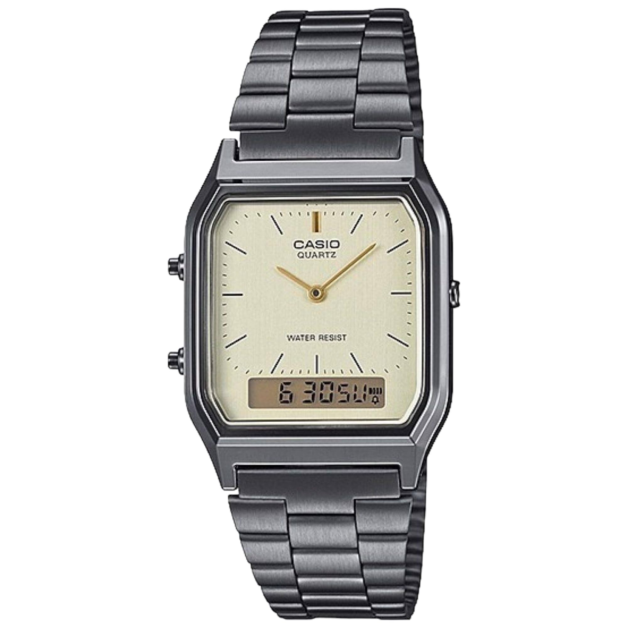 

Casio Quartz Vintage Series Dual Light Overseas Model ANA-DIGI Watch, AQ-230GG-9A, Unisex, Time, Gold, [Used]