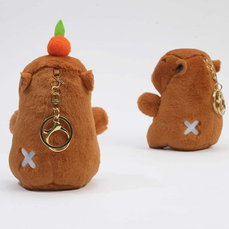 Clearstone Capybara Plush Chavimaru Nose Brown Keychain, Lantern, 18.5cm,