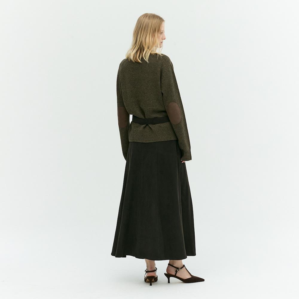 Ibiem Suede Pleated Long Skirt Emp9Wsk010