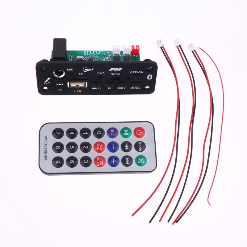 1 Conjunto 2*3W/5W Amplificador Reprodutor de Áudio Bluetooth Placa Decodificadora Mp3 5V DIY Reprodutor de Mp3 Carro Módulo de Rádio FM TF USB Mic Gravação de Chamada