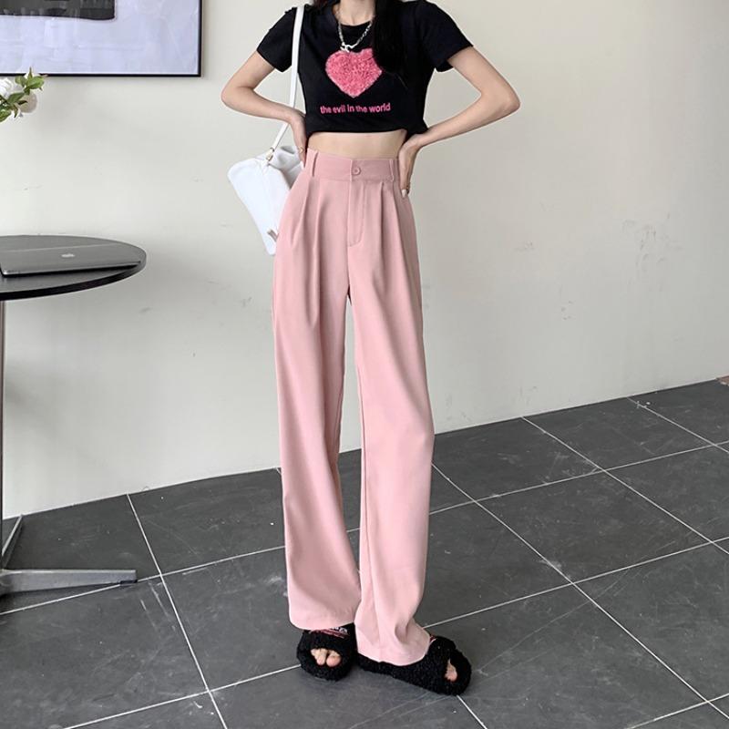 Narrow Version of Wide-leg Pants for Women In Spring and Autumn Draped Straight Trousers for Women, Slim and Casual, High-waisted Slim Suit Pants