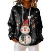 Women's Loose Comfortable Casual Fashion V-Neck Christmas Print Long Sleeve Hoodie