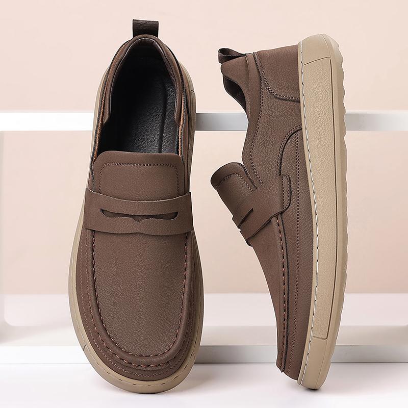 Fashion Simple Leather Mens Casual Shoes Classic Hand Sewing Man Slip On Flats Elegantes Moccasins Handmade Driving Shoes Business Shoes