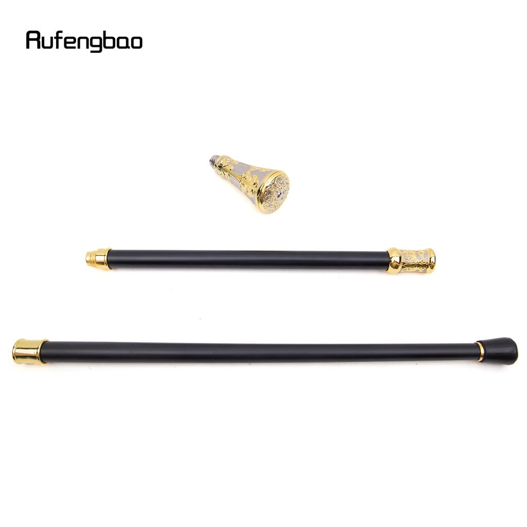 Guld Silver Lyx Blomma Runt Handtag Mode Promenadkäpp för Fest Dekorativ Promenadkäpp Elegant Knopp Kräkla Knopp 93cm