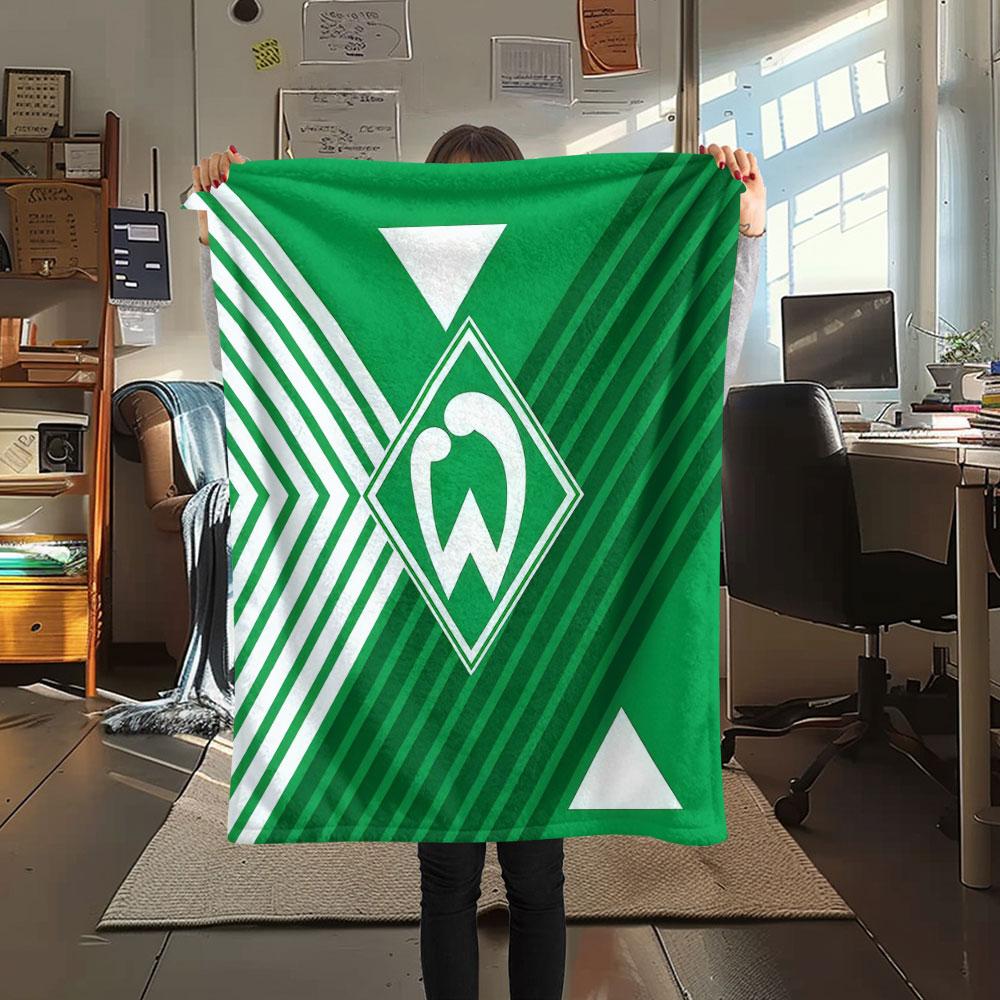 Werder Team Flanelldecke, Hohe Qualität, Bequem für Alle Jahreszeiten, Heimdekoration, Wärme und Komfort