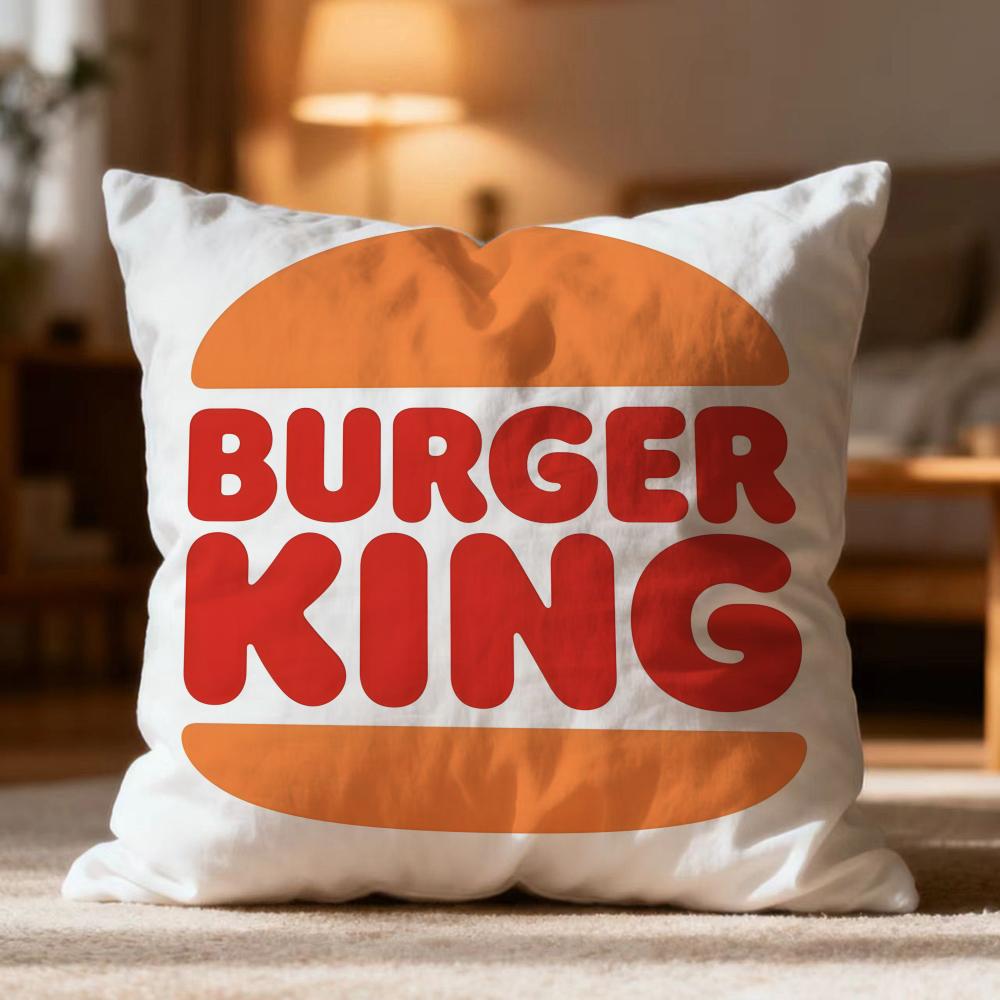 Popular BBurger Kinged Cushion Cover Soft Washable Pillow Case Multi-Scene for Couch Bed Travel Office Use