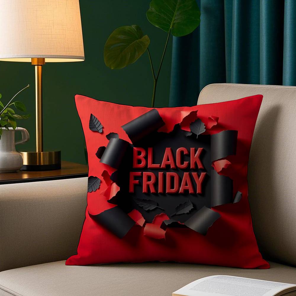 Black Friday Pillow Case Cozy Plush Pillow Cover Double Side Printed – Home Gift for Bedroom Decor