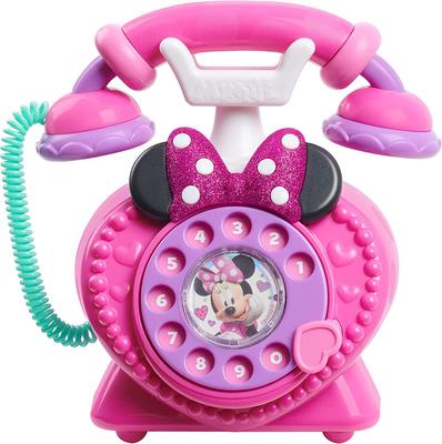 Disney Minnie Maus Drehtelefon mit Schleife, Süßes Spielzeug für Mädchen, Ton- und Lichtspielset [Parallelimport]