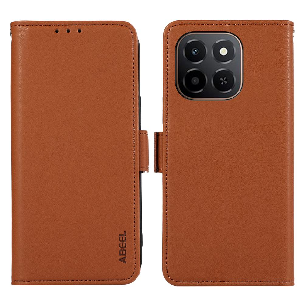 

ABEEL Чехол для Honor X6c 4G Кожаный чехол для телефона с RFID-блокирующим кошельком Brown