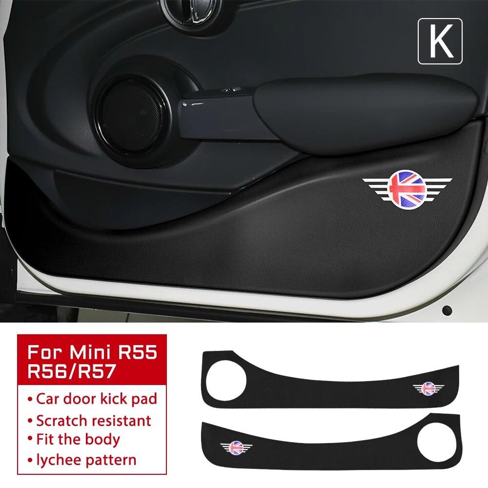 Leather Carbon Fiber Texture Protection Sticker Car Door Anti Kick Pad For BMW Mini Cooper S F54 F55 F56 F60 R56 R60 Countryman