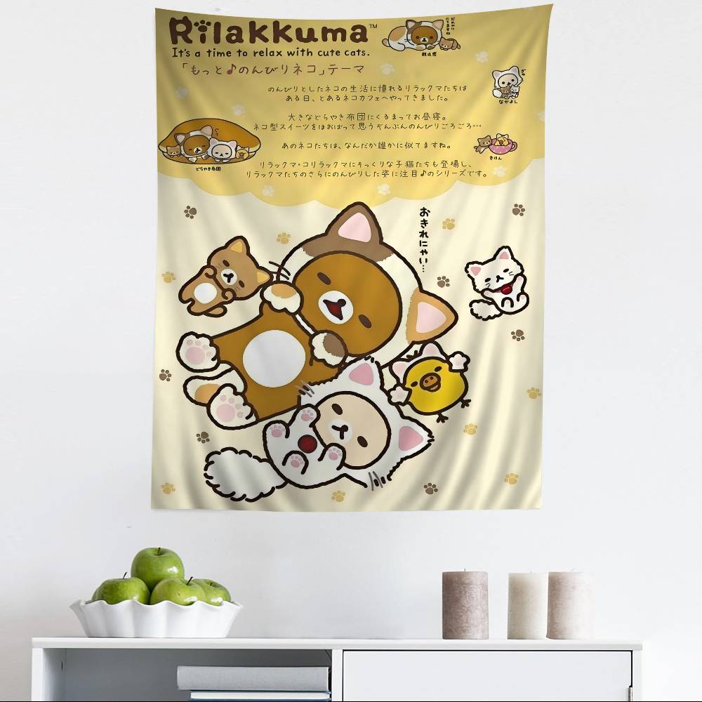 Cartoon Rilakkuma DIY Wandteppich Hängend Tarot Hippie Wandteppiche Schlafsaal INS Heimdekoration