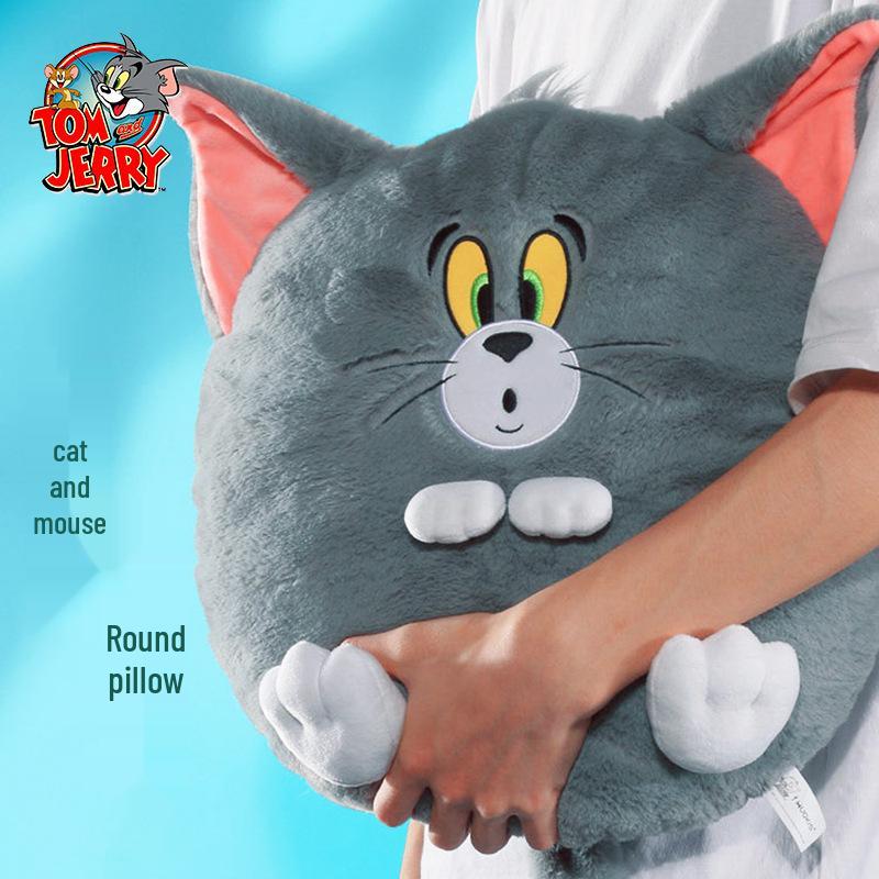 Cuscino Peluche Tom e Jerry - Gatto Tom & Topo Jerry Cuscino Rotondo Schienale Cuscino per il Riposo Regalo