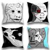 Wojak Soyjak Pillowcase Casual Style Decoration Suitable for Home Decoration Excluding Pillow Core