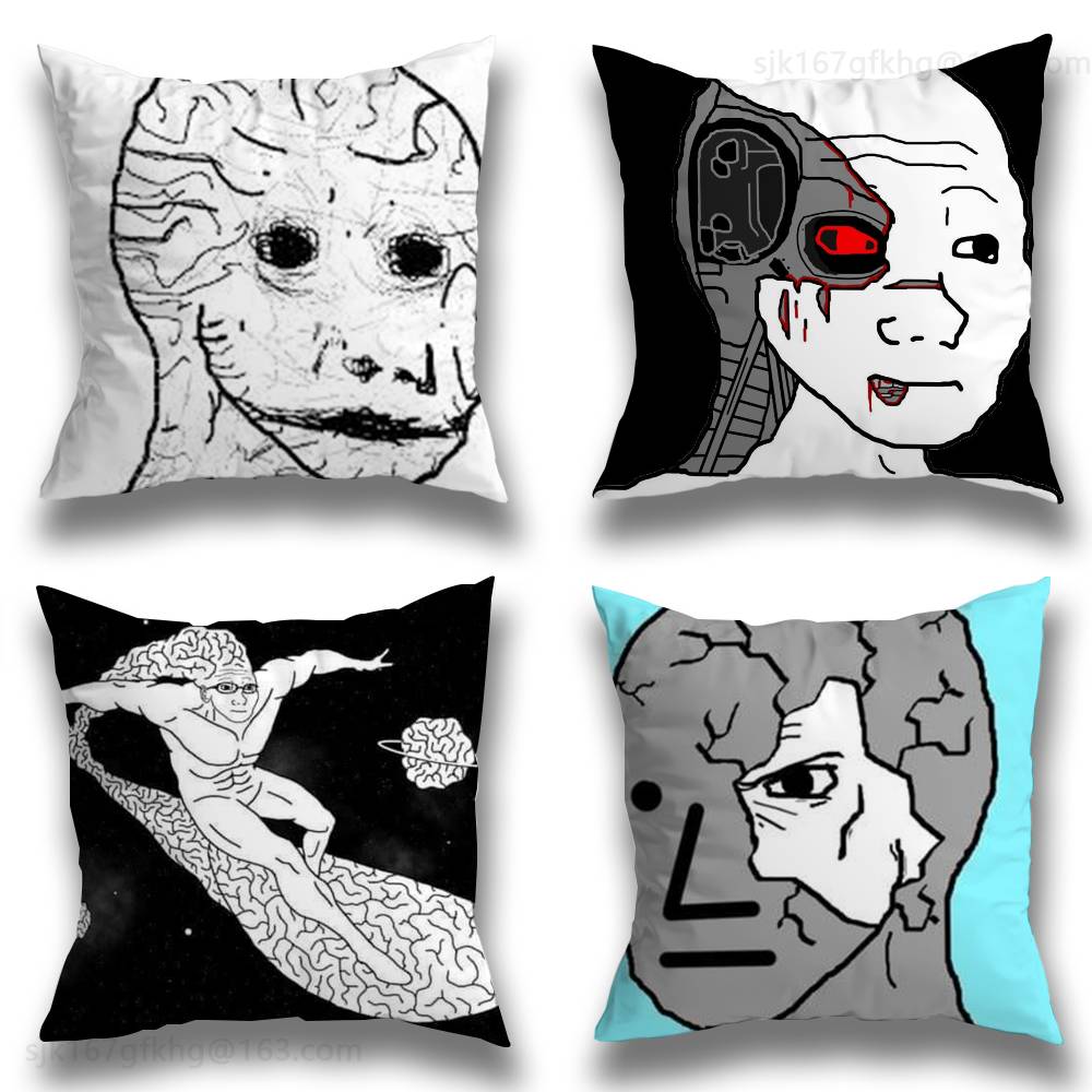 Wojak Soyjak pillowcase casual style decoration suitable for home decoration excluding pillow core