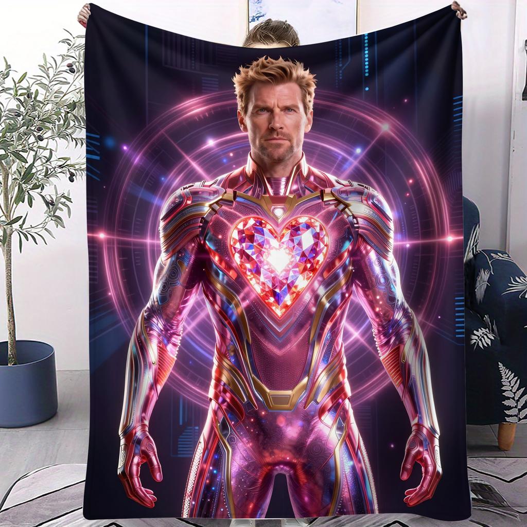 Marvel Iron Man  Captain America Inspired Soft Plush Blanket Breathable SkinFriendly Bed Sofa Camping Movie Night Decor Gift