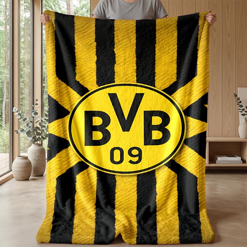 Coperta a tema Borussia Dortmund Morbida coperta in pile di flanella Calda e leggera coperta da divano/letto per la casa