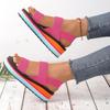 Sandalias romanas blancas y negras para mujer con suela gruesa y diseño de cuerda de cáñamo sintética, perfectas para el verano.