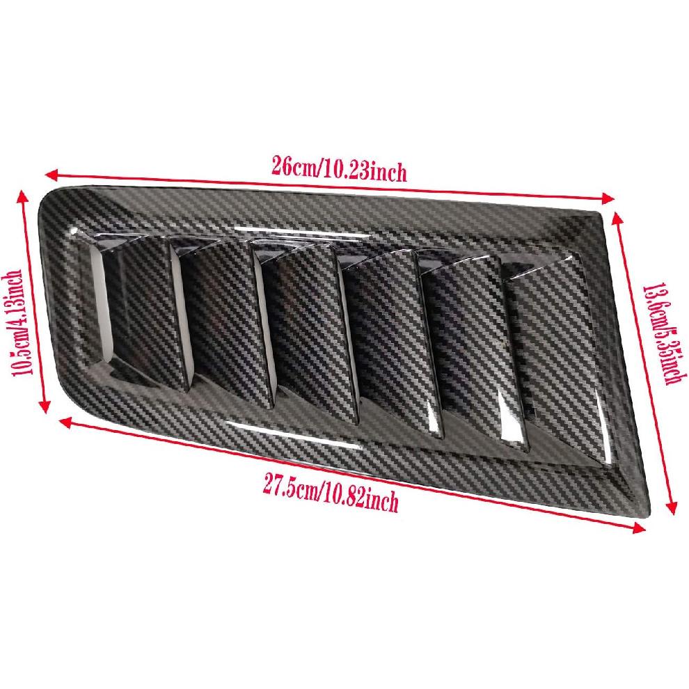 GSRECY Universal Hood Vent Scoop Kit Air Flow Intake Louvers Hood Trim Cover Compatible with Focus RS ST MK2 Style (Carbon Fiber Look)