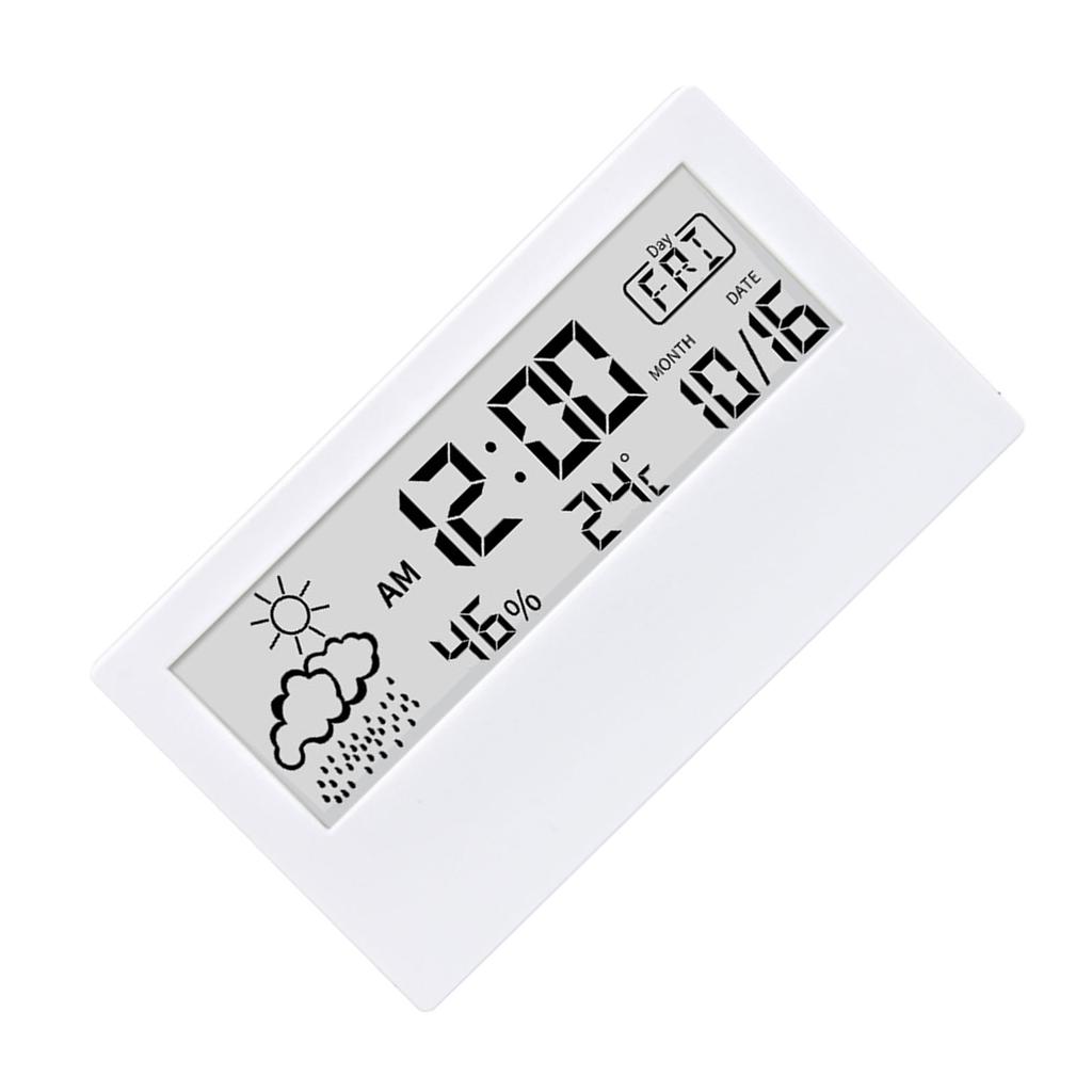 LED Digital Vekkerklokke Stemmestyring Temperatur Fuktighet Visning Skrivebordsklokker Hjem Borddekorasjon