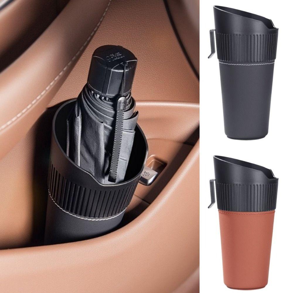 

Leather Wrapping Car Trash Can Multifunctional Vehicle Dustbin Waste Bin Car Door Storage червоний
