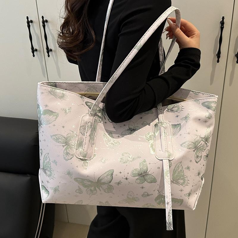 Large Capacity Butterfly Tote Bag for Women's Spring New Fashionable Shoulder Bag Fashionable Simple Commuter Cross Bag