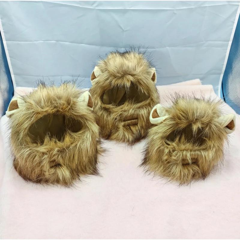 Cat Hairpiece Humorous Lion Mane Headgear for Dogs and Cats Adjustable Costume Accessories for Fun Dress-up and Play