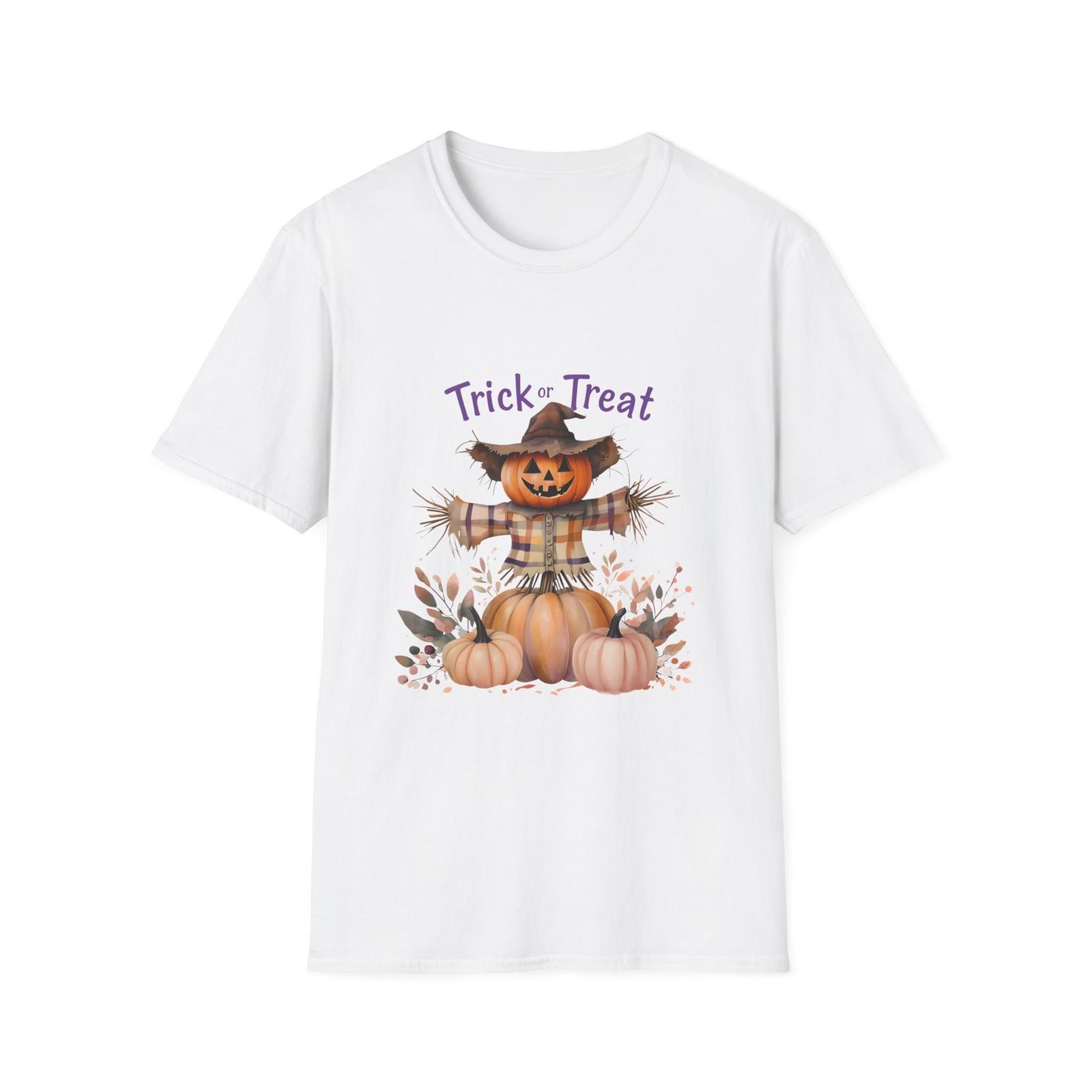 Halloween Scarecrow T-Shirt, Unisex Fall Apparel, Trick or Treat Tee S