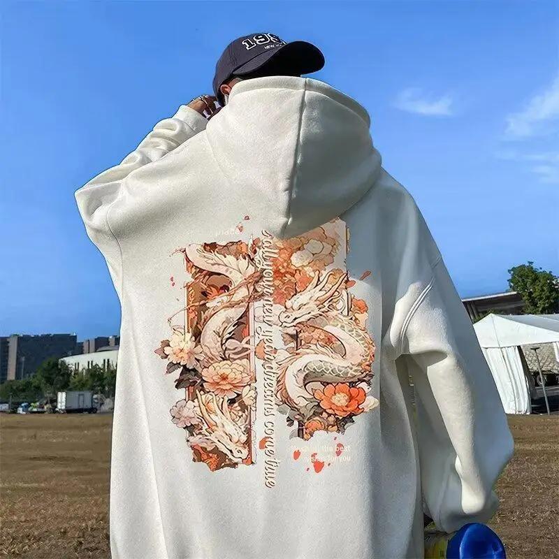 250g Dickes Kapuzensweatshirt Herren Frühling Herbst Locker Geschnitten Trendmarke Freizeitkleidung Leicht Ideal für Sommer