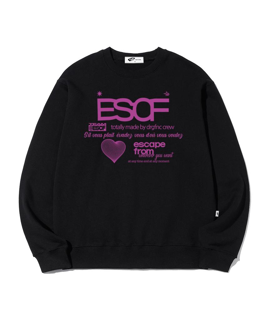 Свитшот с принтом из коллекции Escape From Purple Heart Crew Черный M