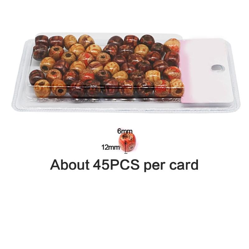 Wood Ethnic Large Hole Hair Beads Loose Hair Jewelry For Braid Dreadlock Bead Hair Clip Braid Braid Natural Bead