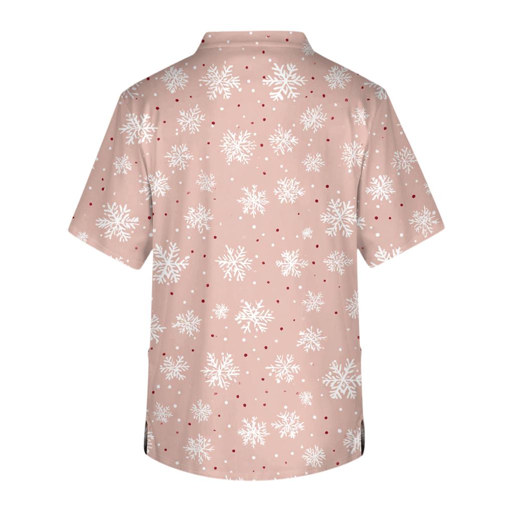 Men's Casual Short-Sleeved V-Neck Printed Front Pocket Top