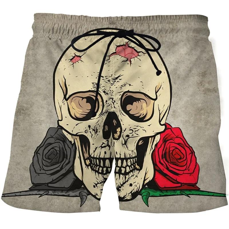 Skeleton Dark Skull Ghost Horror Boxing Shorts Pants 3D Print Fighting Training Unisex Men Women Quick Dry Fitness Gym Sport Workout Casual Streetwear