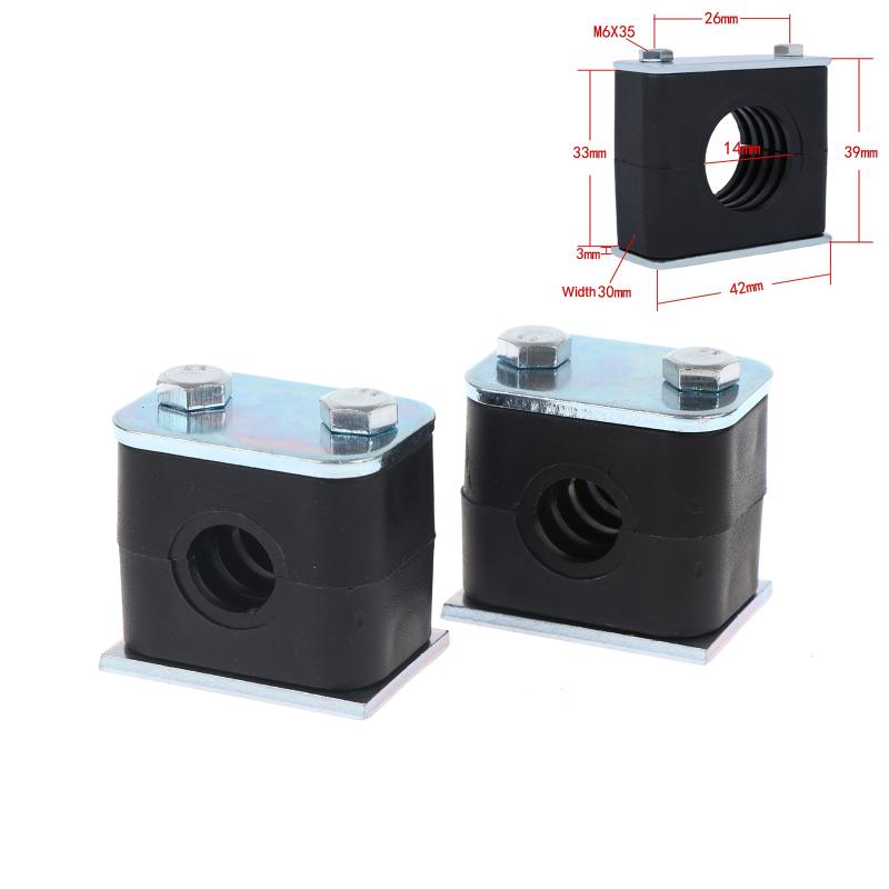 2Pcs Black Nylon Pipe Clamp Bolted Plastic Clip Tube Fastener 6-50Mm Diameter For Fixing And Binding Accessories